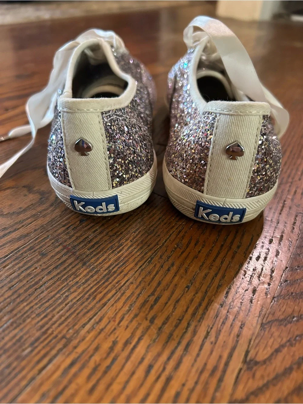 kate spade Glitter Ribbon-Lace Low-Top Sneakers in Multicolor Sparkle